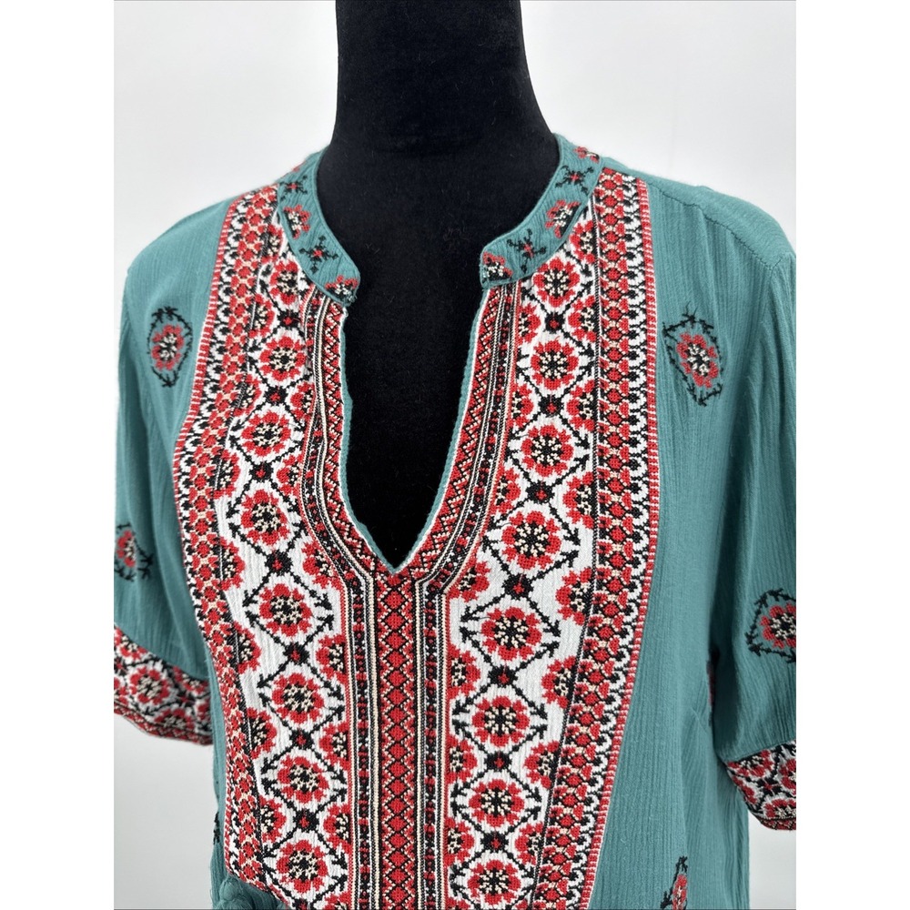 Sundance Tropical Dreams Maxi Dress Size S Blue Red Embroidered Bohemian Mumuβ